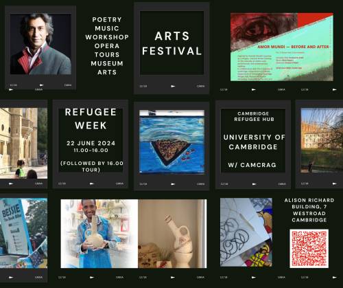 Collage poster for Refugee Week Art Festival 2024